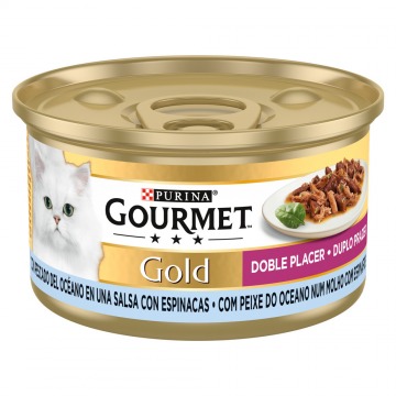 GOURMET GOLD Duplo Prazer Peixe do Oceano c/ Espinafre 24x85Gr.