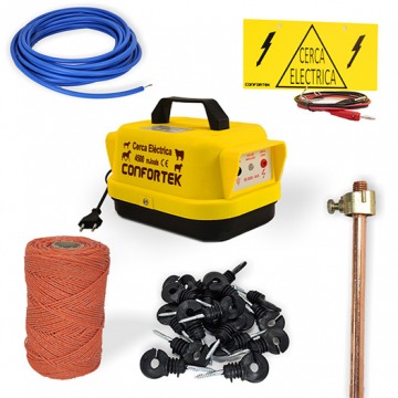 Kit completo cerca Elctrica Ces/Vacas/Cavalos 4500 - 200m fio