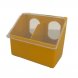 Foto 1: Comedouro aves ABS 2 furos p/ ext. gaiola tampa transp.
